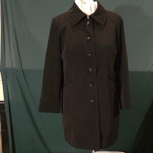 Anne Klein Black Coat with Black Buttons, Size 1X